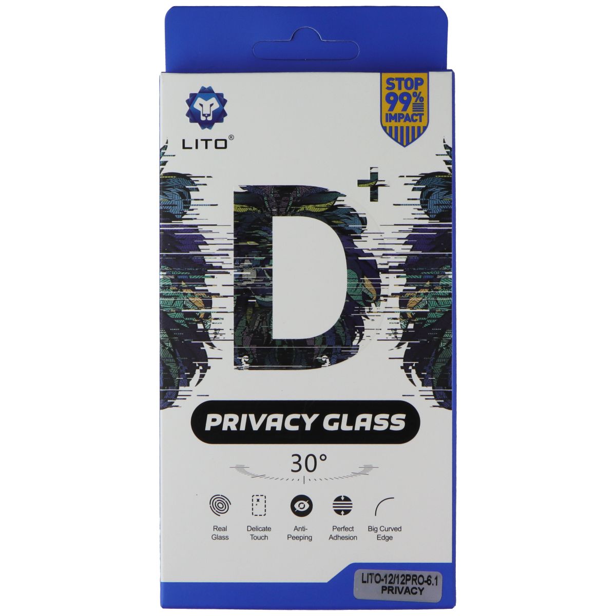 LITO D+ Privacy Glass Screen Protector for iPhone 12 and 12 Pro - Privacy 2 Pack