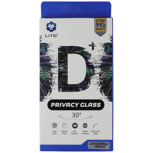 LITO D+ Privacy Glass Screen Protector for iPhone 12 and 12 Pro - Privacy 2 Pack