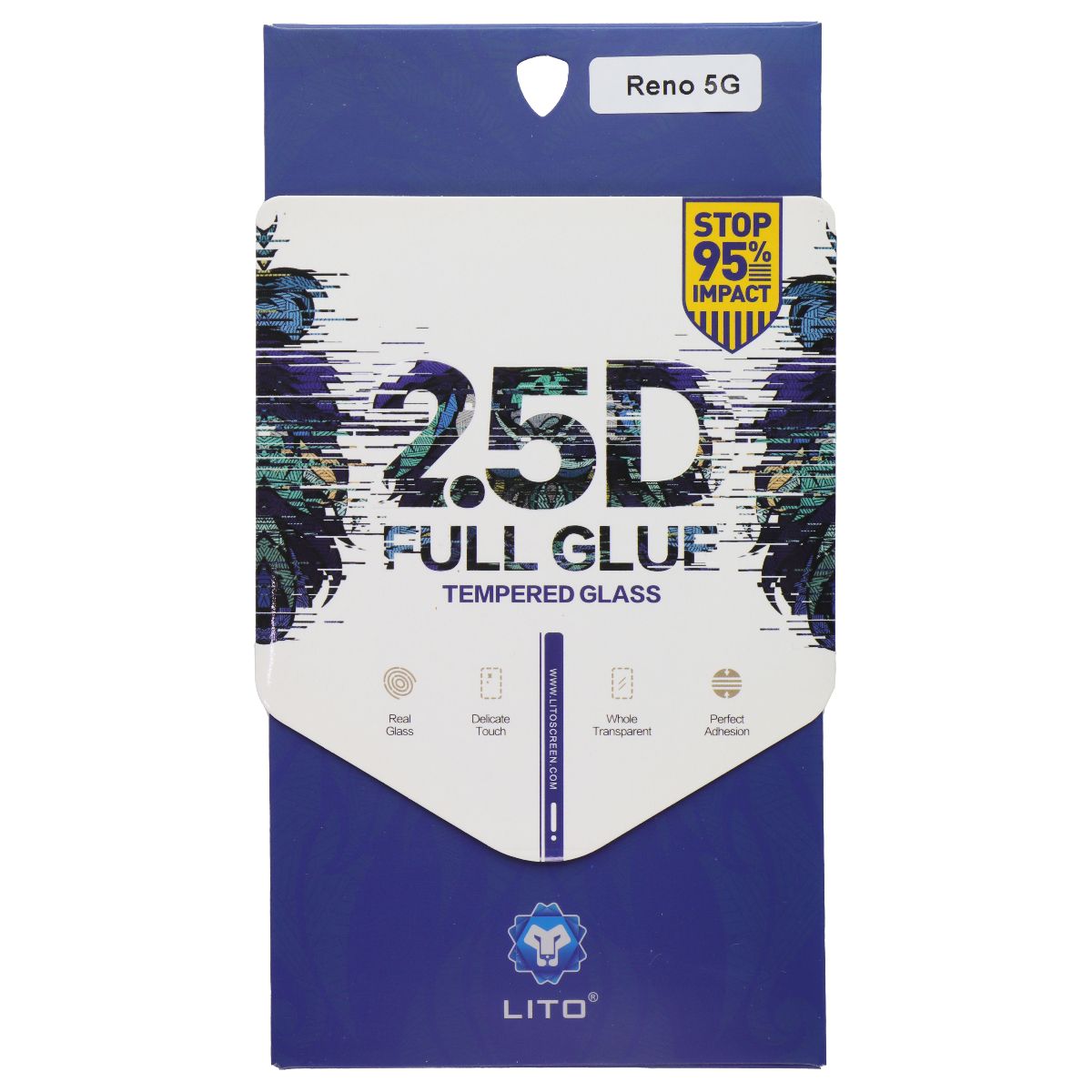 LITO 2.5D Full Glue Tempered Glass Screen Protector for Oppo Reno 5G Cell Phone - Screen Protectors LITO - Simple Cell Bulk Wholesale Pricing - USA Seller