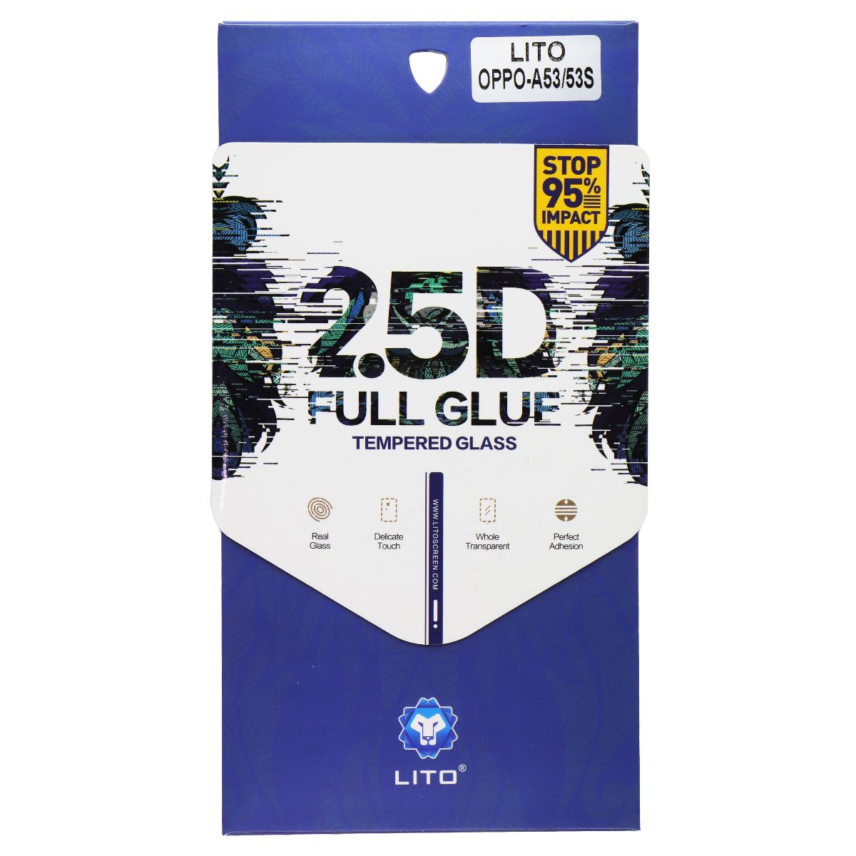 LITO 2.5D Full Glue Tempered Glass Screen Protector for OPPO A53/A53S Cell Phone - Screen Protectors LITO - Simple Cell Bulk Wholesale Pricing - USA Seller