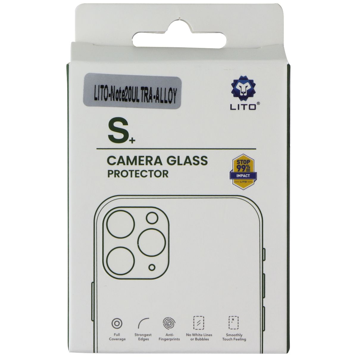 LITO S+ Camera Glass Protector for Samsung Galaxy Note20 Ultra 5G - Black Cell Phone - Screen Protectors LITO - Simple Cell Bulk Wholesale Pricing - USA Seller