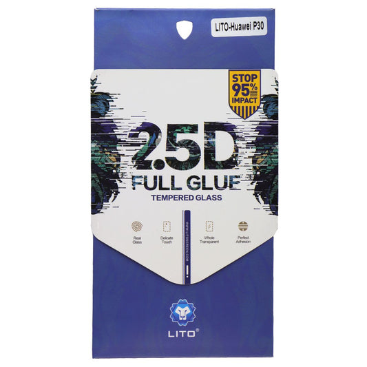 LITO 2.5D Full Glue Tempered Glass Screen Protector for Huawei P30 Cell Phone - Screen Protectors LITO - Simple Cell Bulk Wholesale Pricing - USA Seller