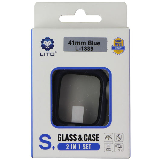 Lito S+ Glass & Case (2 in 1 Set) for Apple Watch Series 7 (41mm) - Blue Smart Watch Accessories - Smart Watch Cases LITO - Simple Cell Bulk Wholesale Pricing - USA Seller