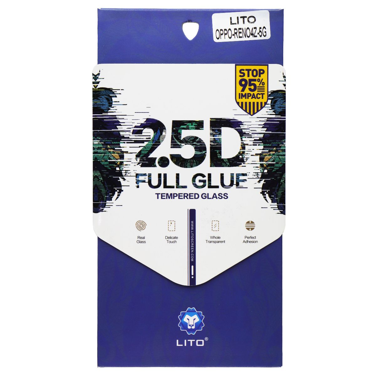 LITO 2.5D Full Glue Tempered Glass Screen Protector for Oppo Reno4 Z 5G Cell Phone - Screen Protectors LITO - Simple Cell Bulk Wholesale Pricing - USA Seller