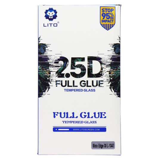 LITO 2.5D Full Glue Tempered Glass for Motorola Moto Edge 30 - 10 Pack Cell Phone - Screen Protectors LITO - Simple Cell Bulk Wholesale Pricing - USA Seller