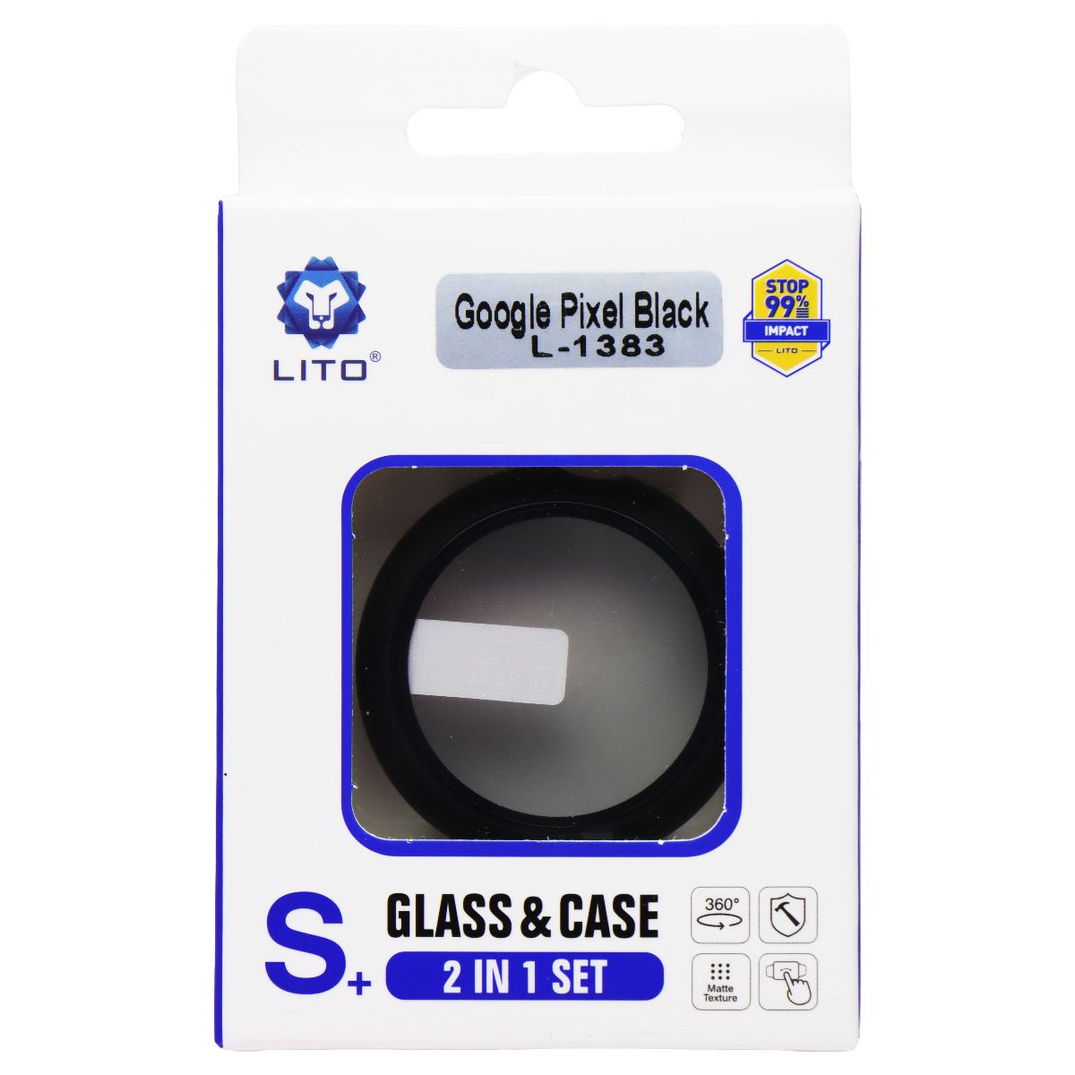 LITO S+ Glass and Case for Google Pixel Watch 1 & 2 (41mm) - Black Smart Watch Accessories - Smart Watch Cases LITO - Simple Cell Bulk Wholesale Pricing - USA Seller