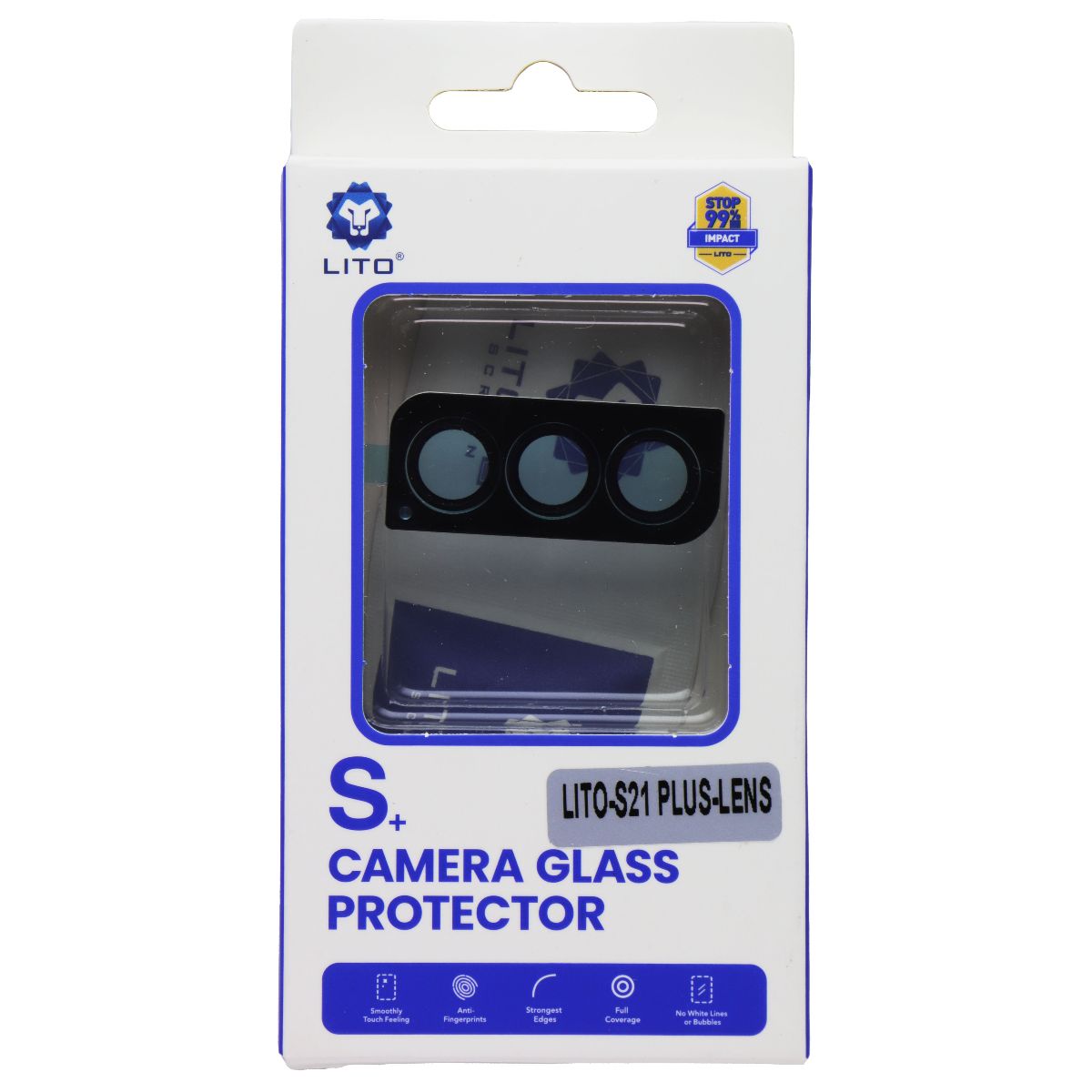 LITO S+ Camera Glass Protector for Samsung Galaxy S21 Plus Cell Phone - Screen Protectors LITO - Simple Cell Bulk Wholesale Pricing - USA Seller