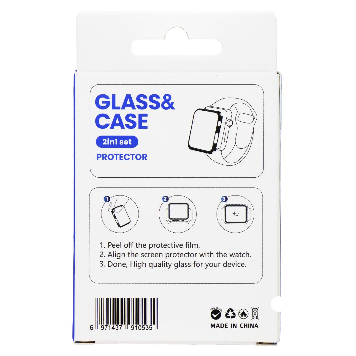 LITO S+ Glass & Case (2 in 1 Set) for Apple Watch Series 9/8/7 (41mm) - Blue Smart Watch Accessories - Smart Watch Cases LITO - Simple Cell Bulk Wholesale Pricing - USA Seller