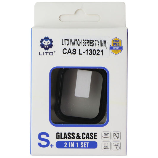 LITO S+ Glass & Slim Case for Apple Watch Series 9/8/7 (41mm) - Black