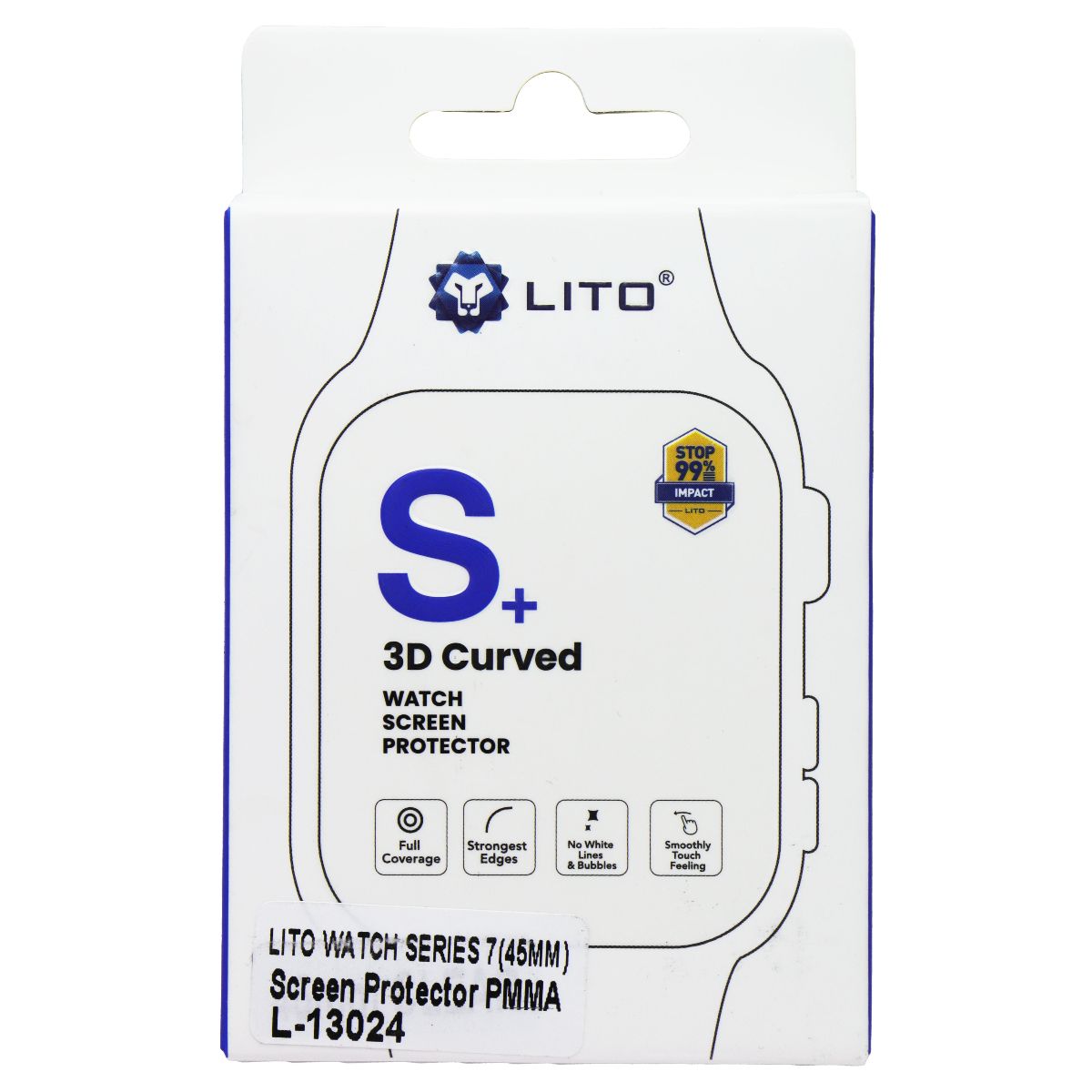 LITO S+ 3D Curved Screen Protector for Apple Watch Series 7 (45mm) L-13024 Smart Watch Accessories - Screen Protectors LITO - Simple Cell Bulk Wholesale Pricing - USA Seller