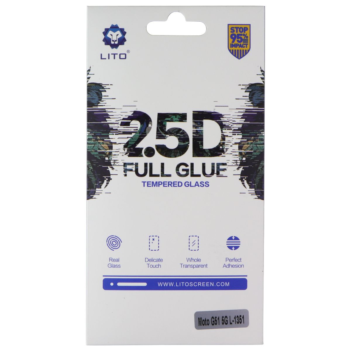 LITO 2.5D Full Glue Tempered Glass Screen Protector for Motorola Moto G51 5G Cell Phone - Screen Protectors LITO - Simple Cell Bulk Wholesale Pricing - USA Seller