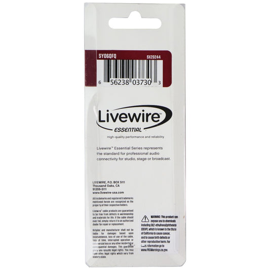 Livewire Essential Y-Adapter 1/4-in TS Female to 1/4-in TS Male - 6-Inch / Black Computer/Network - Audio Cables & Adapters Livewire - Simple Cell Bulk Wholesale Pricing - USA Seller