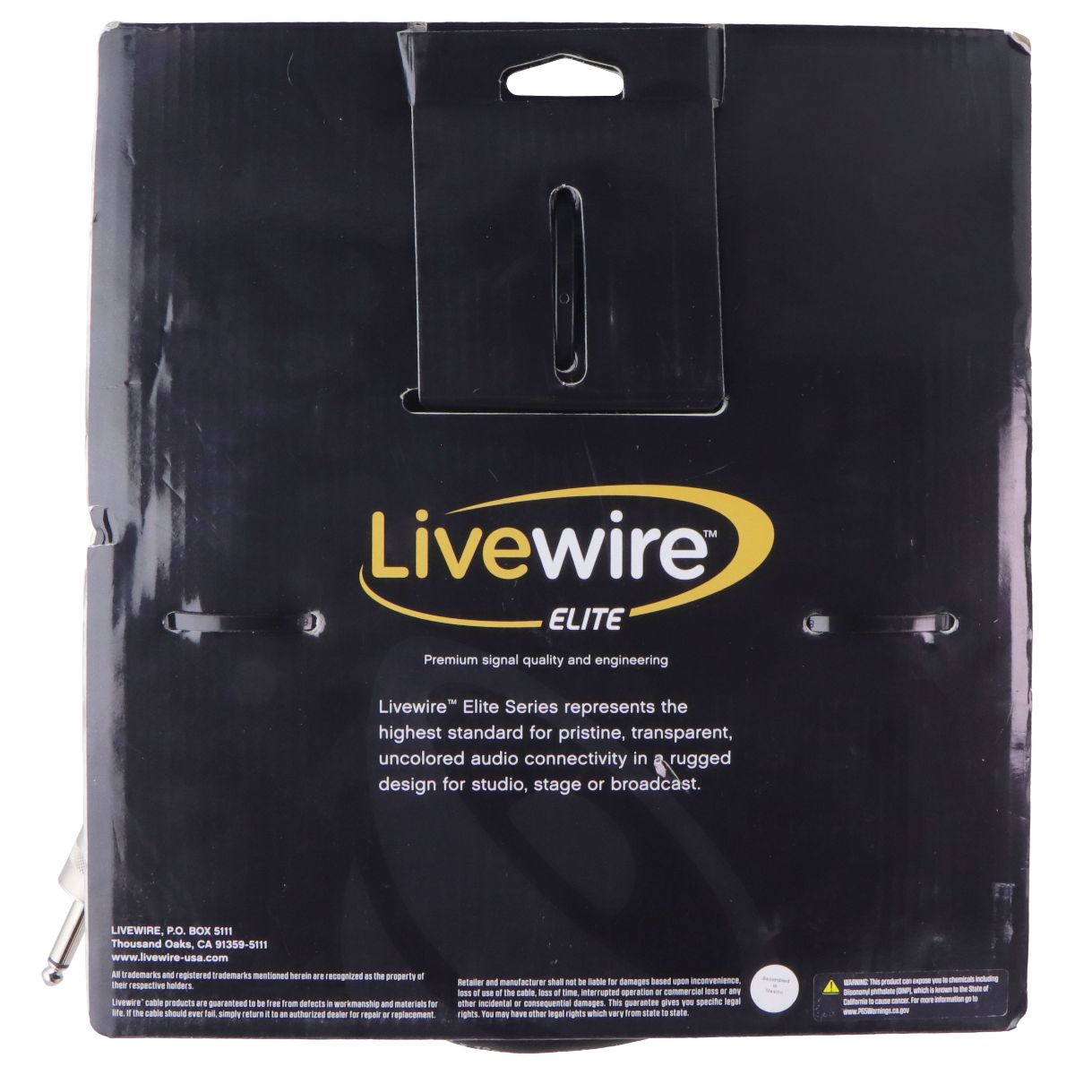 Livewire Elite Speaker Cable 1/4-in Male to 1/4-in Male - 25-ft / Black (ES25QQ)