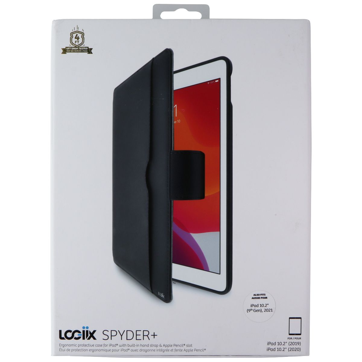 Logiix Spyder+ Series Folio Case for Apple iPad 10.2 (9th Gen) 2021 - Black iPad/Tablet Accessories - Cases, Covers, Keyboard Folios Logiix - Simple Cell Bulk Wholesale Pricing - USA Seller