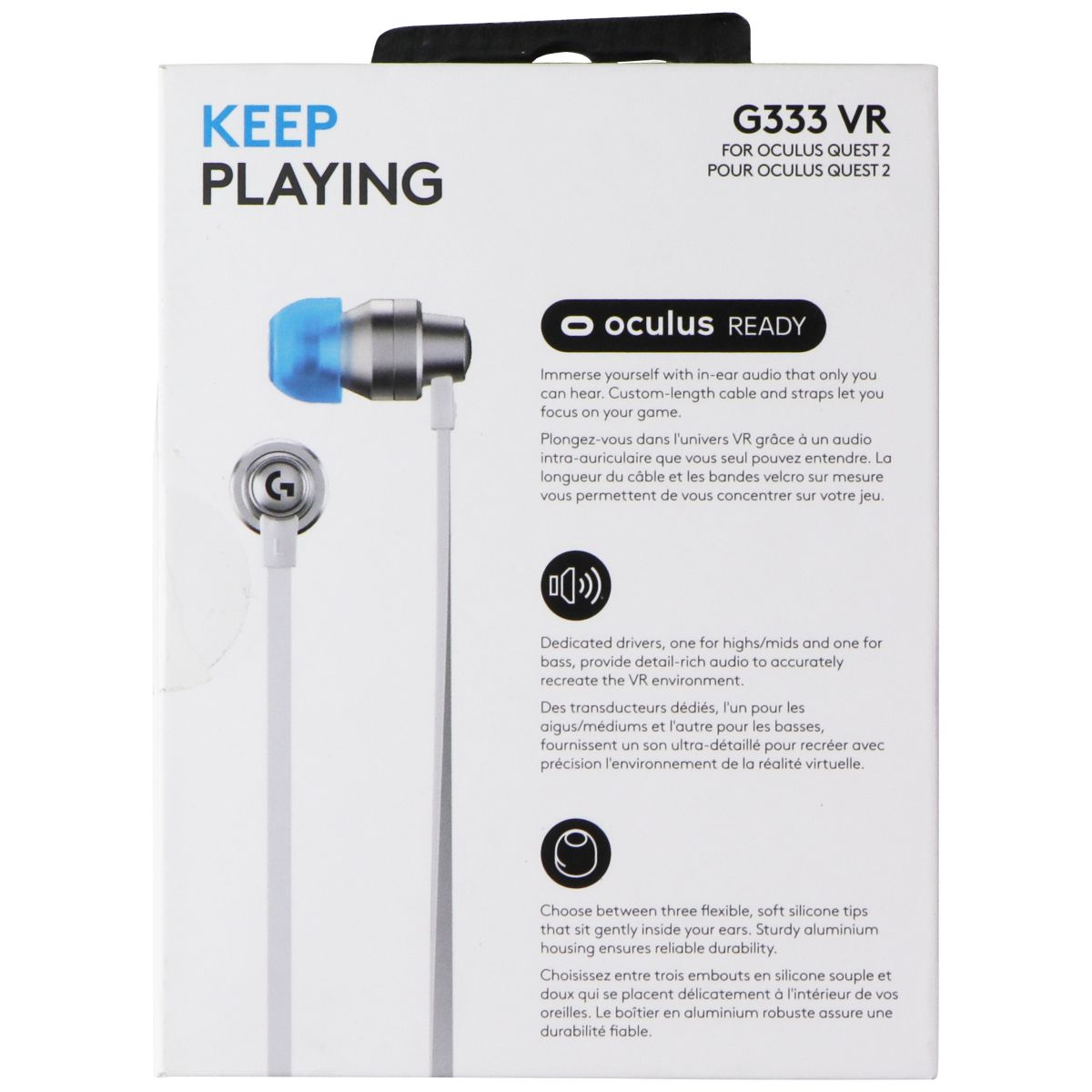 Logitech G333 VR Earphones for Oculus Quest 2 Portable Audio - Headphones Logitech    - Simple Cell Bulk Wholesale Pricing - USA Seller