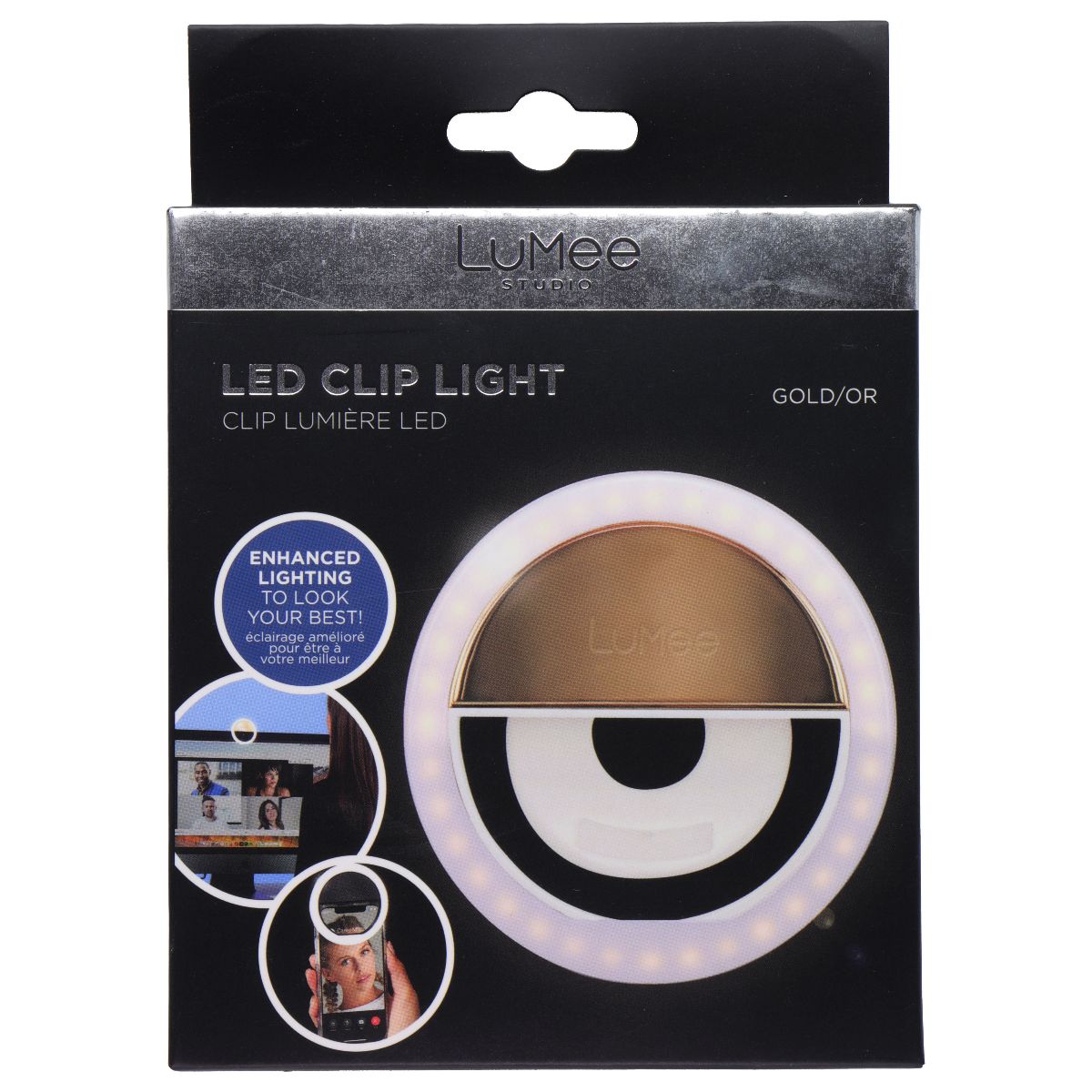 LuMee Studio Clip Light Portable and Rechargeable LED Ring Light - Gold Cell Phone - Mounts & Holders LuMee - Simple Cell Bulk Wholesale Pricing - USA Seller