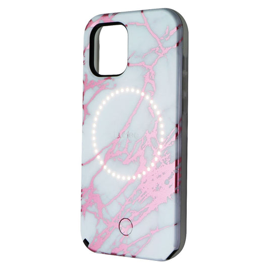 LuMee Halo Lighted Case for Apple iPhone 12 Pro Max - Rose Gold White Marble