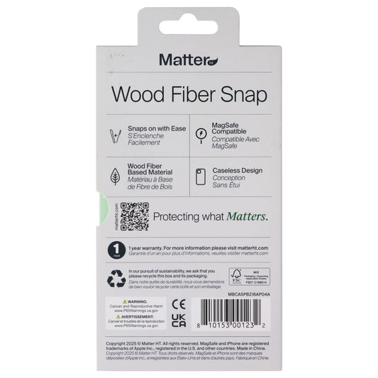 Matter Wood Fiber Snap Case for MagSafe Apple iPhone 17 Pro Max - Carbon Black