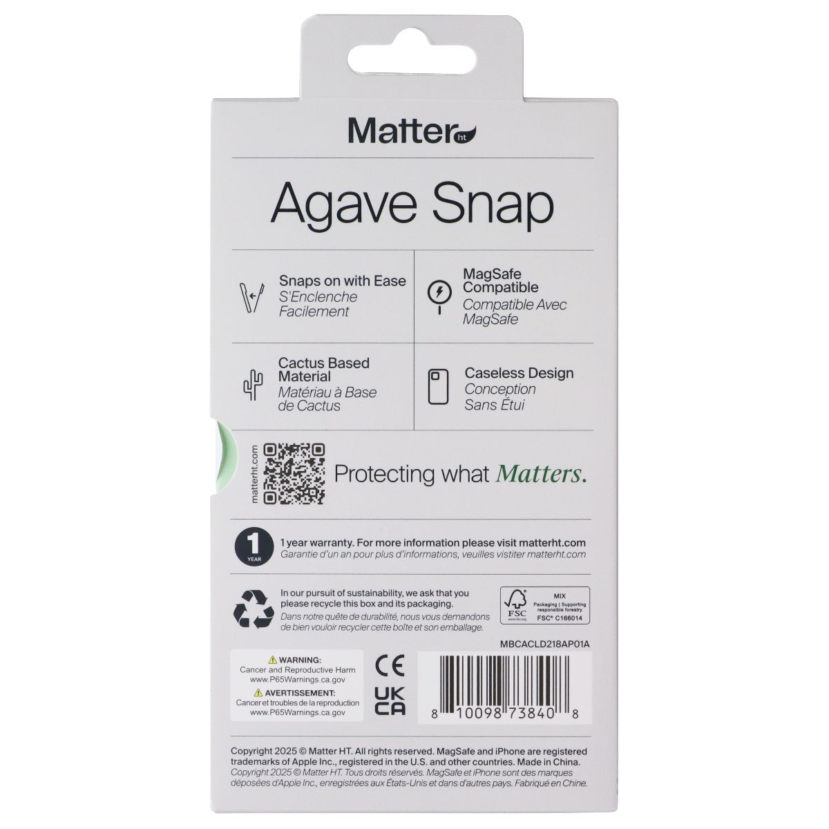 Matter Agave Snap Case for MagSafe for Apple iPhone 17  - Carbon Black