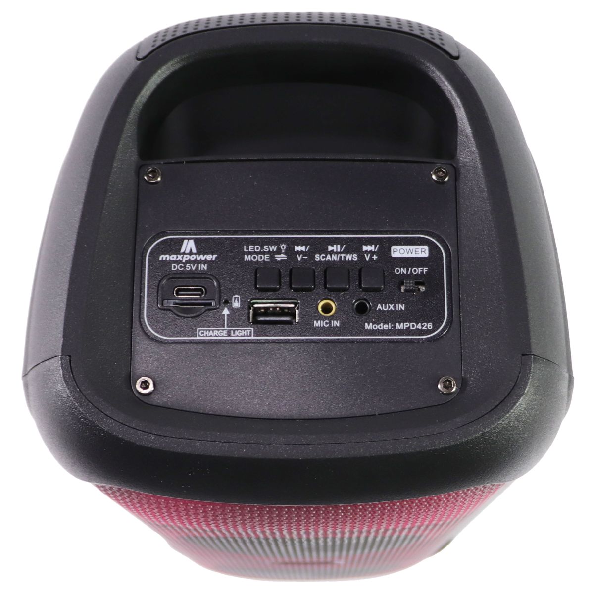 Maxpower Aura 2500 Watt Portable Bluetooth Speak with Microphone - Black iPod, Audio Player Accessories - Audio Docks & Mini Speakers Maxpower - Simple Cell Bulk Wholesale Pricing - USA Seller