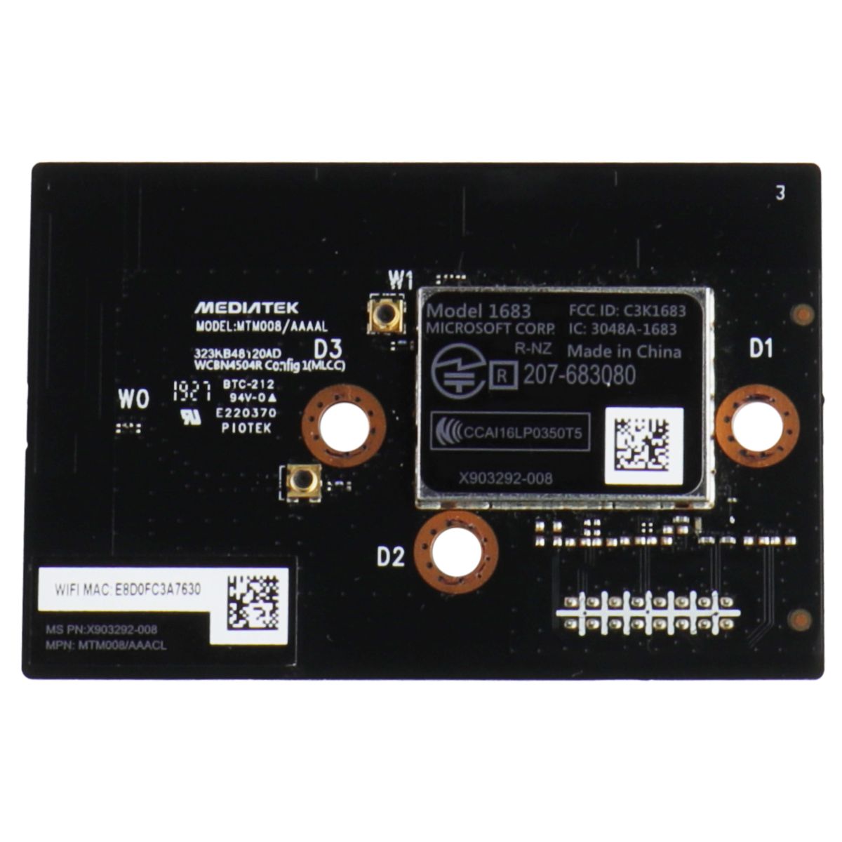 OEM Microsoft / Mediatek WiFi Board Module (1683) for Xbox One S Gaming/Console - Replacement Parts & Tools Microsoft - Simple Cell Bulk Wholesale Pricing - USA Seller