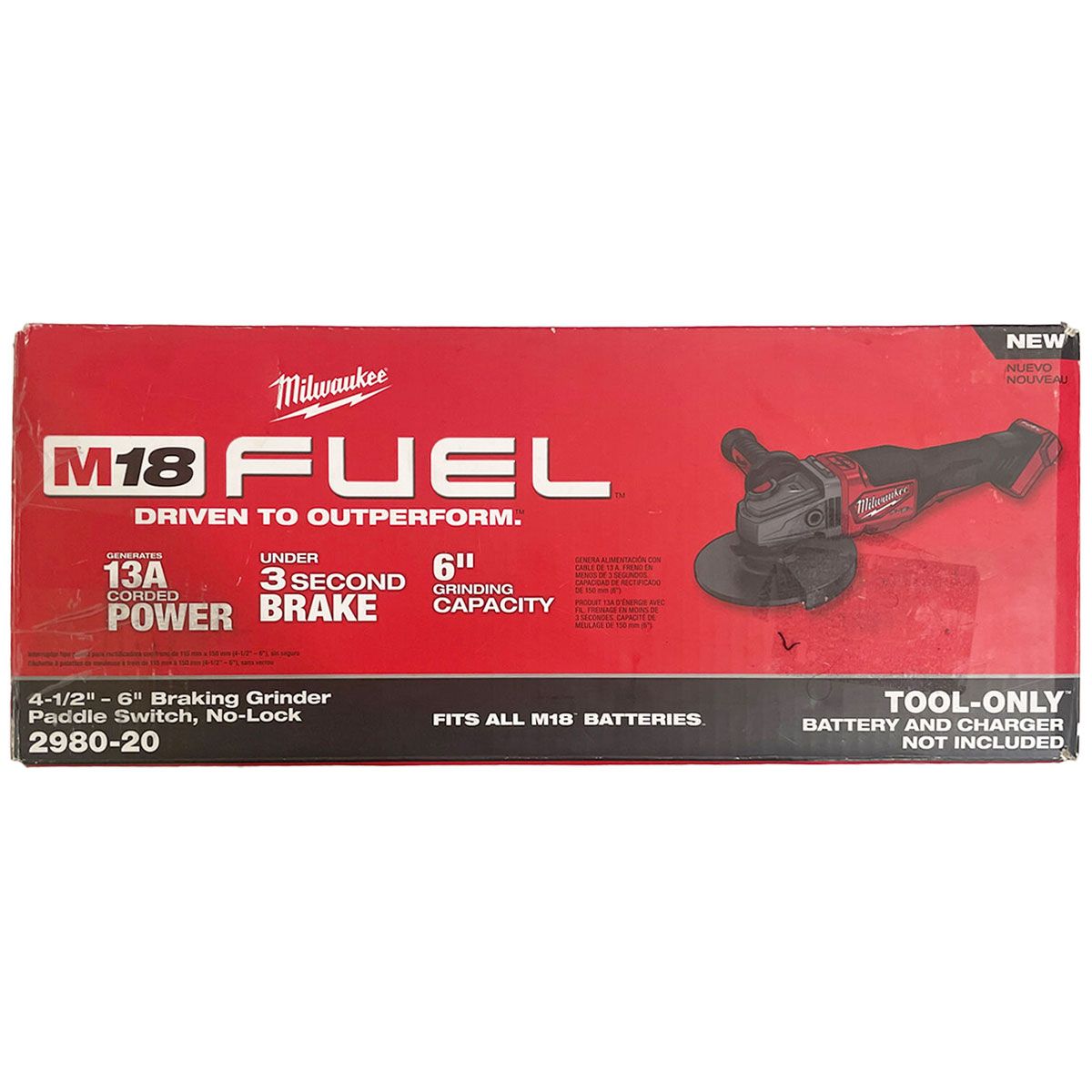 Milwaukee M18 Fuel Braking Grinder w/No-Lock Paddle Switch - Tool Only (2980-20) Replacement Parts & Tools - Tools & Repair Kits Milwaukee - Simple Cell Bulk Wholesale Pricing - USA Seller