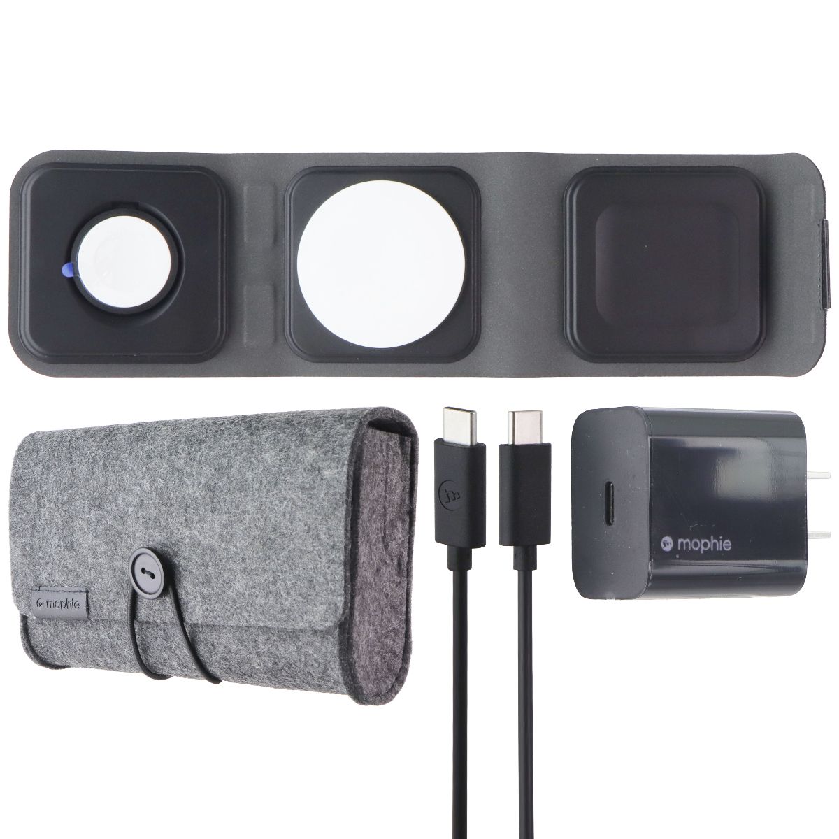 Mophie 3-in-1 Tri-Fold Travel Charger Pad with MagSafe for Apple - Black (Gen 1) Cell Phone - Chargers & Cradles Mophie - Simple Cell Bulk Wholesale Pricing - USA Seller
