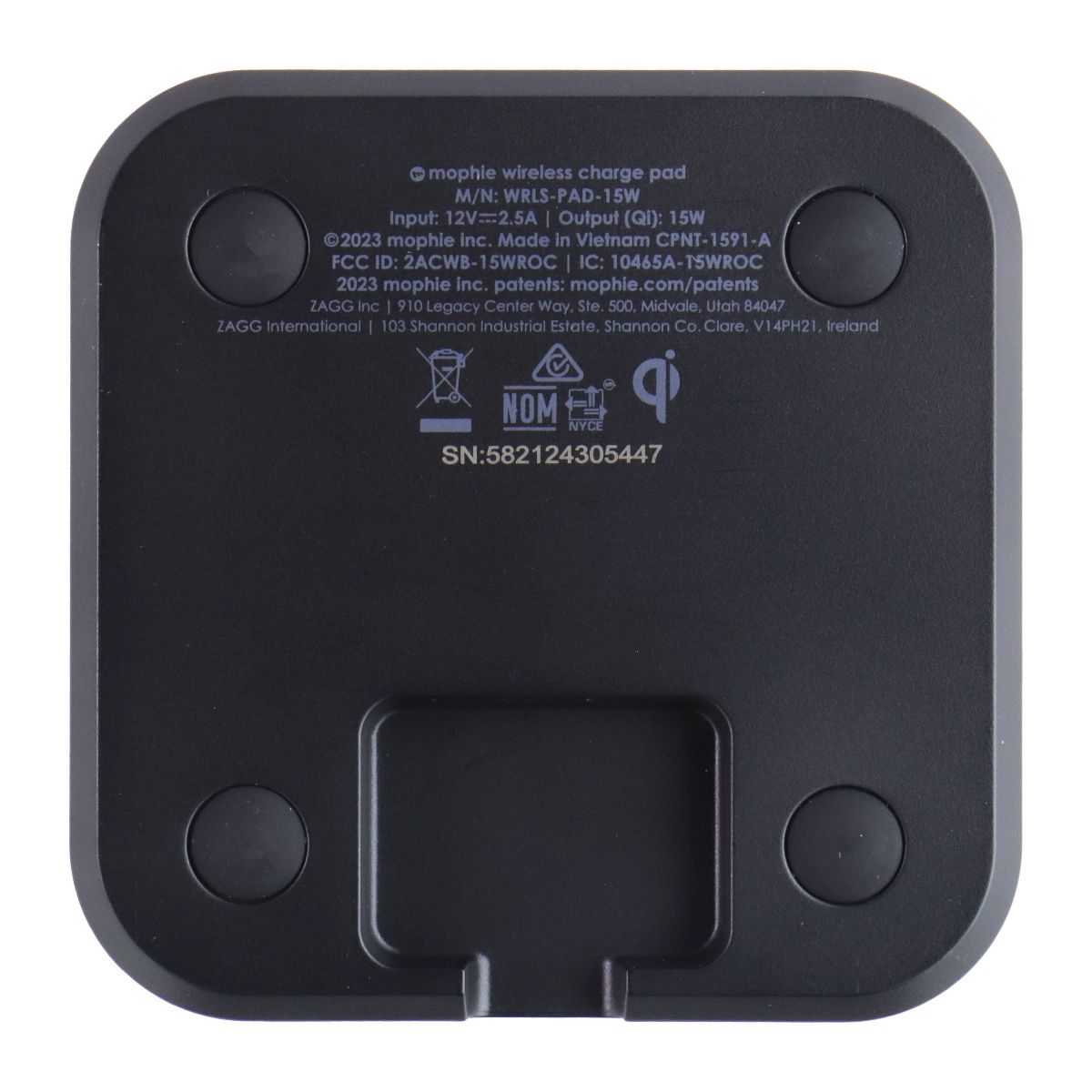 Mophie 15W Universal Wireless Charging Pad w/ USB-C Wall Adapter & Cable - Black Cell Phone - Chargers & Cradles Mophie - Simple Cell Bulk Wholesale Pricing - USA Seller