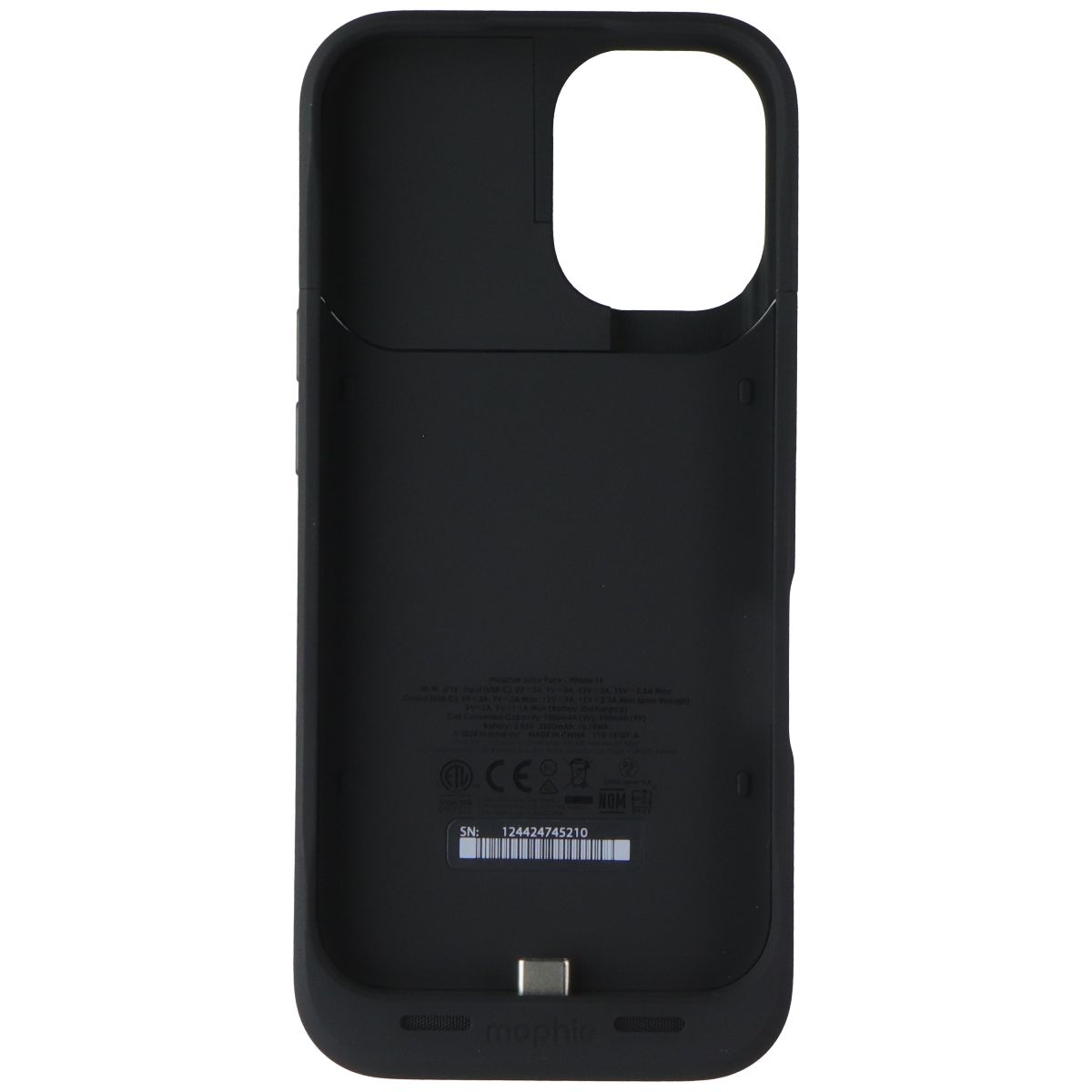 Mophie Juice Pack Slim Protective Charging Case for Apple iPhone 16 - Black Cell Phone - Cases, Covers & Skins Mophie - Simple Cell Bulk Wholesale Pricing - USA Seller