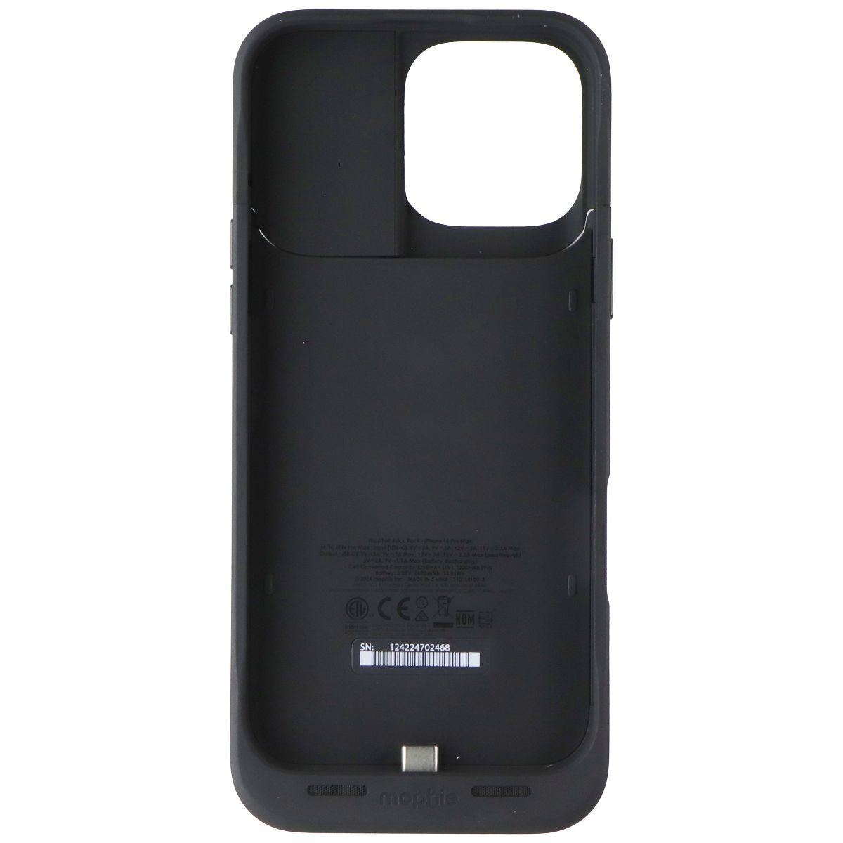 Mophie Juice Pack Protective Battery Case for iPhone 16 Pro Max - Black Cell Phone - Cases, Covers & Skins Mophie - Simple Cell Bulk Wholesale Pricing - USA Seller