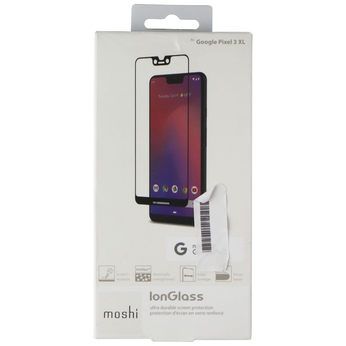 Moshi IonGlass Screen Protector for Google Pixel 3 XL Cell Phone - Screen Protectors Moshi - Simple Cell Bulk Wholesale Pricing - USA Seller