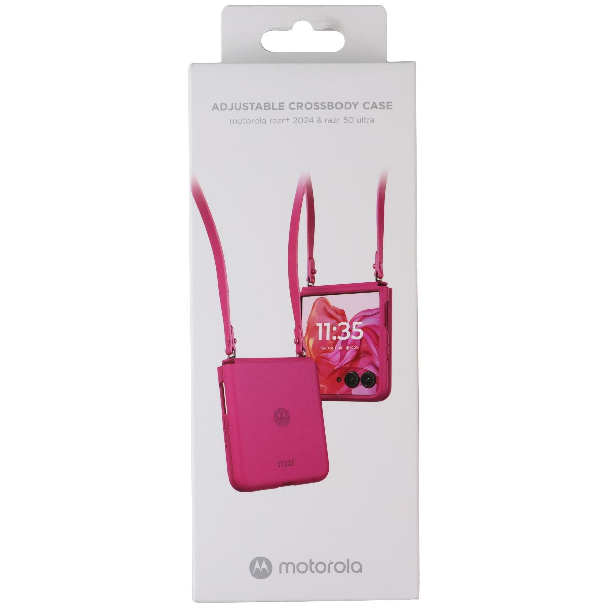 Motorola Adjustable Crossbody Case for Razr+ 2024 & Razr 50 Ultra - Hot Pink