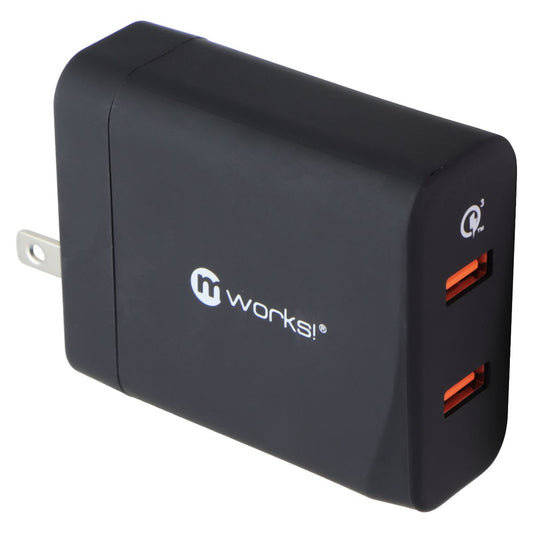mworks! mPOWER! Dual Port USB Wall Charger (Adaptive Output) - Black Cell Phone - Chargers & Cradles mWorks! - Simple Cell Bulk Wholesale Pricing - USA Seller
