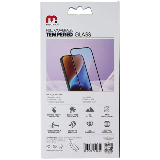 MyBat Pro Full Coverage Tempered Glass for Apple iPhone 15 Pro - Clear Cell Phone - Screen Protectors MyBat Pro - Simple Cell Bulk Wholesale Pricing - USA Seller