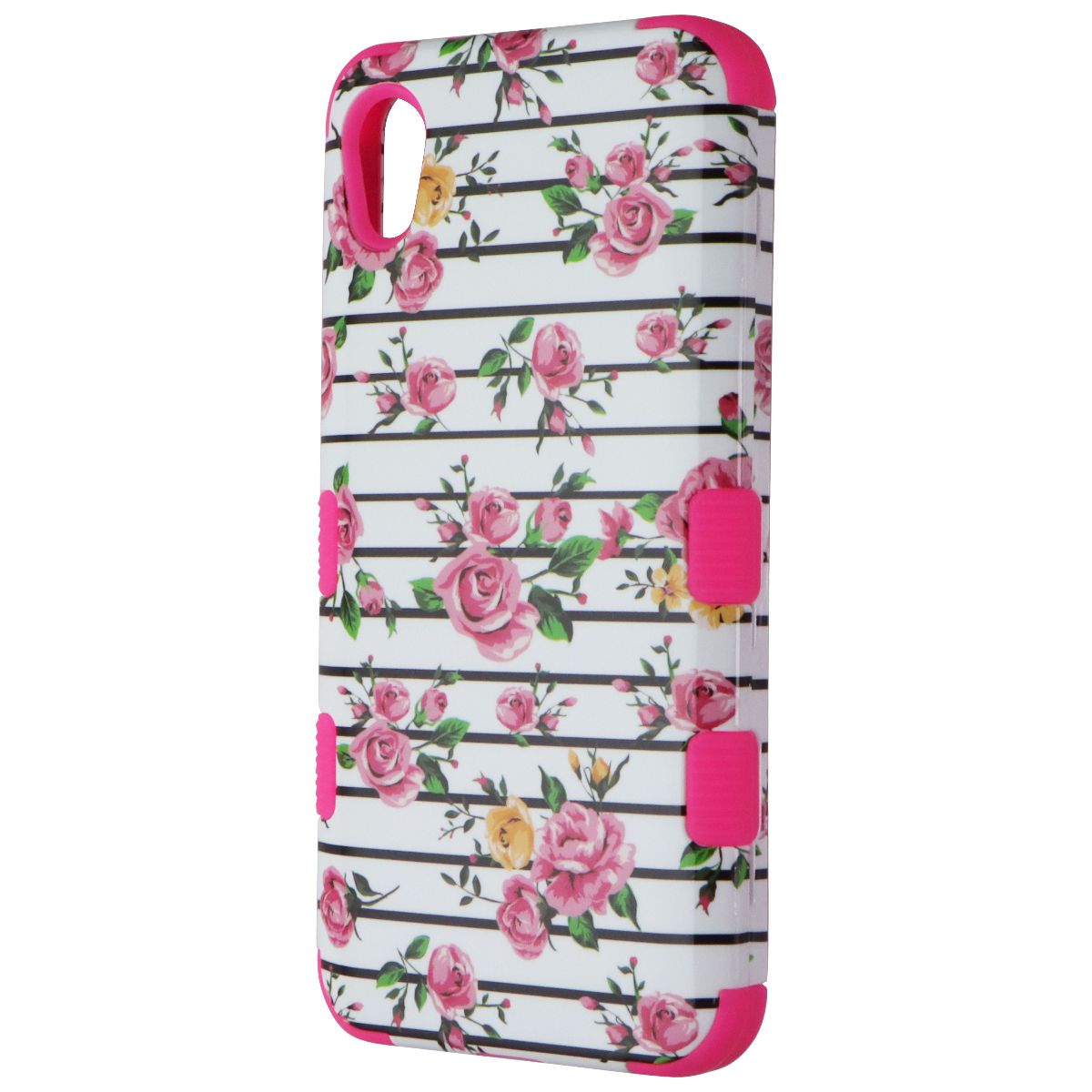 MyBat Tuff Series Dual Layer Case for Motorola Moto E6 - White/Pink/Flowers Cell Phone - Cases, Covers & Skins MyBat - Simple Cell Bulk Wholesale Pricing - USA Seller