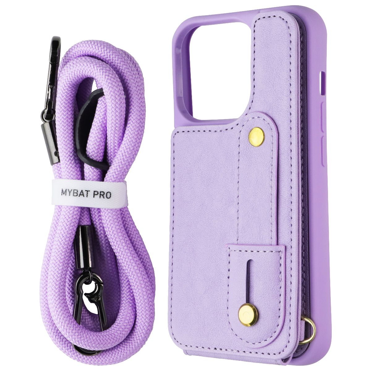 MyBat Pro Clutch Crossbody Wallet Case for Apple iPhone 15 Pro - Purple