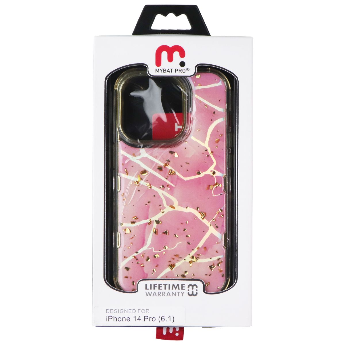 MyBat Pro Tuff Series Case for Apple iPhone 14 Pro - Pink Marbling / Gold