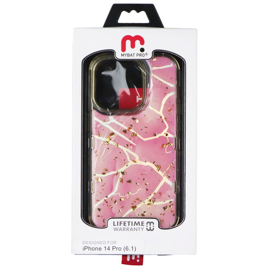 MyBat Pro Tuff Series Case for Apple iPhone 14 Pro - Pink Marbling / Gold
