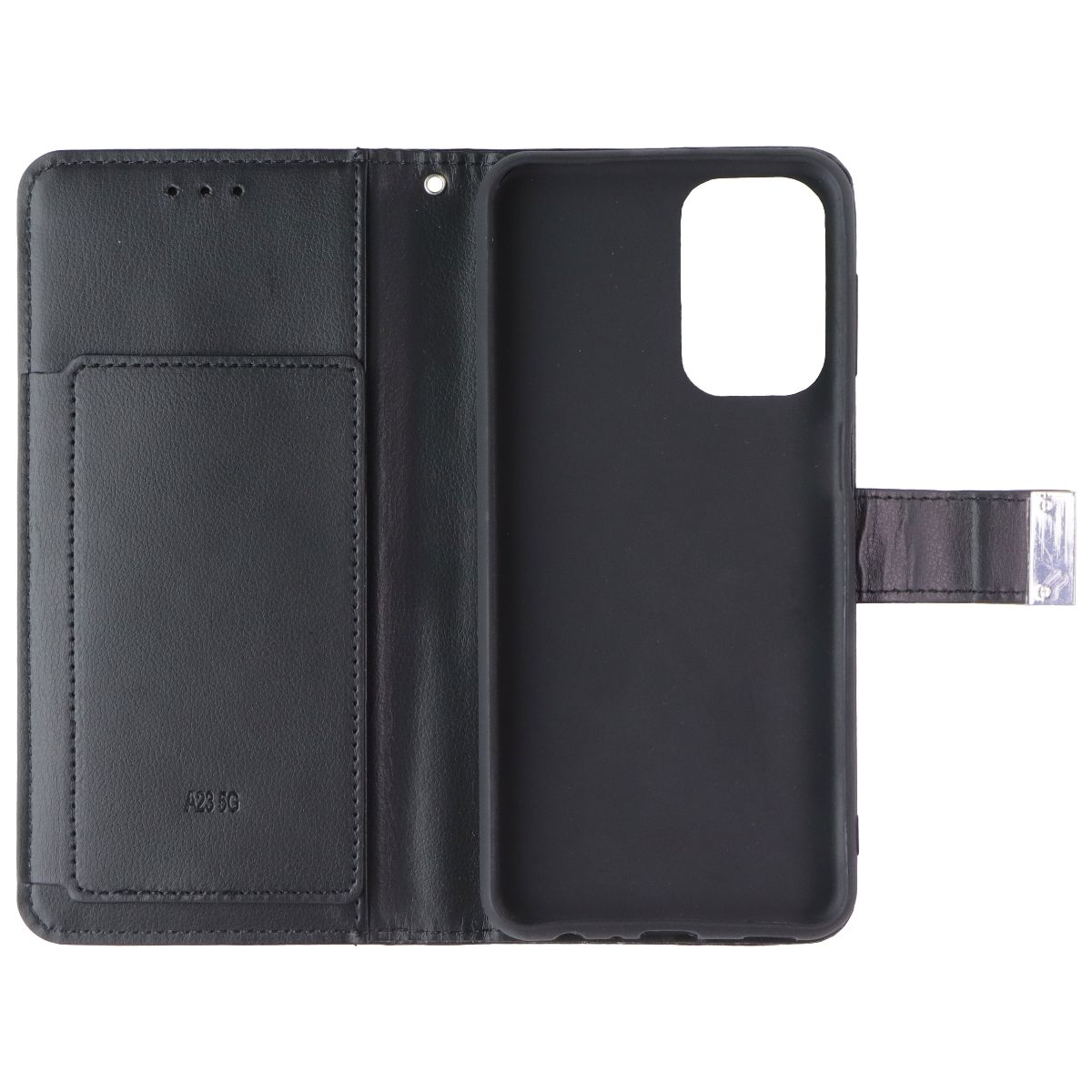 MyBat MyJacket Wallet Folio Case for Samsung Galaxy A23 (5G) - Black Leather Cell Phone - Cases, Covers & Skins MyBat - Simple Cell Bulk Wholesale Pricing - USA Seller