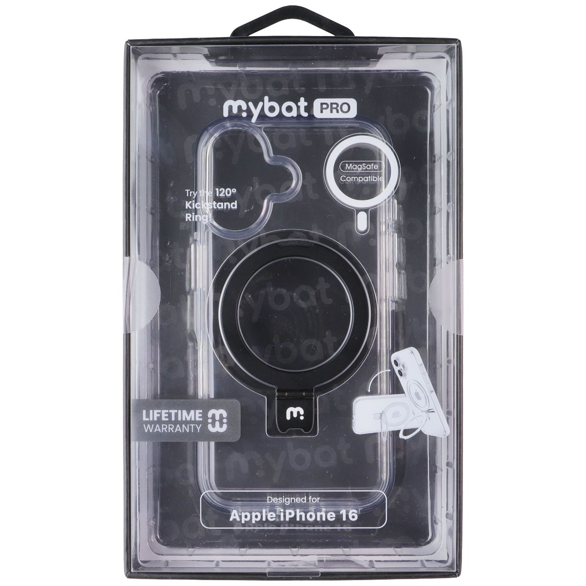 MyBat Pro Lure Series Kickstand Case for MagSafe for Apple iPhone 16 - Black