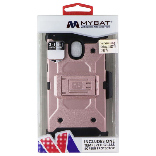 MyBat Dual Layer Rugged Case and Holster for Samsung Galaxy J3 (2018) - Pink/Blk
