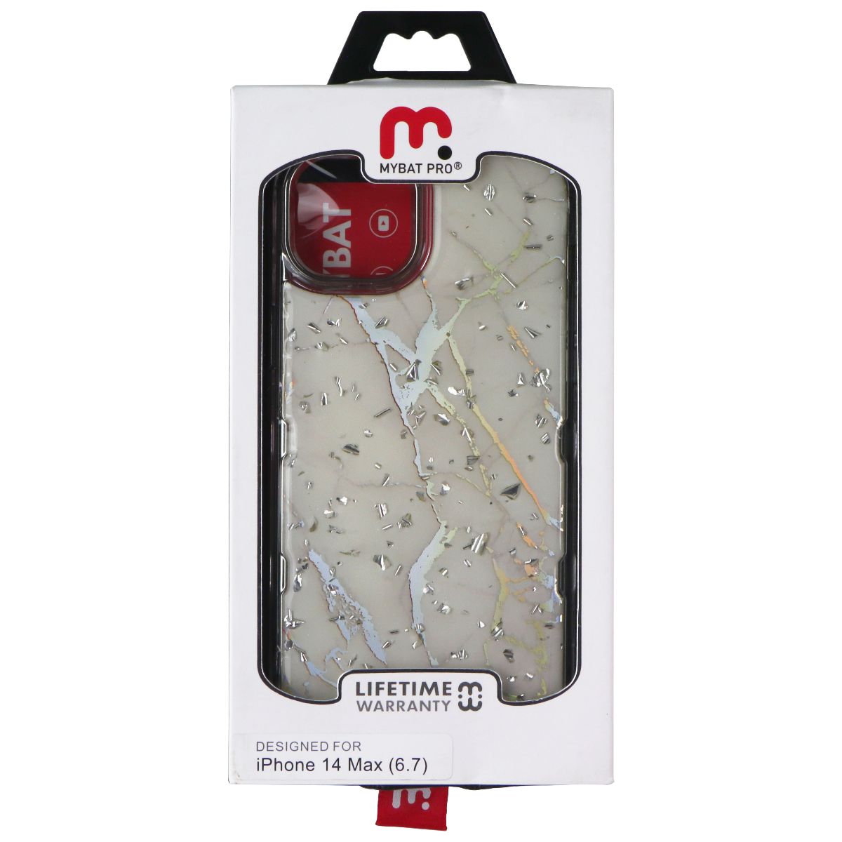 MyBat Pro Tuff Series Case for Apple iPhone 14 Plus - White Marbling / Silver