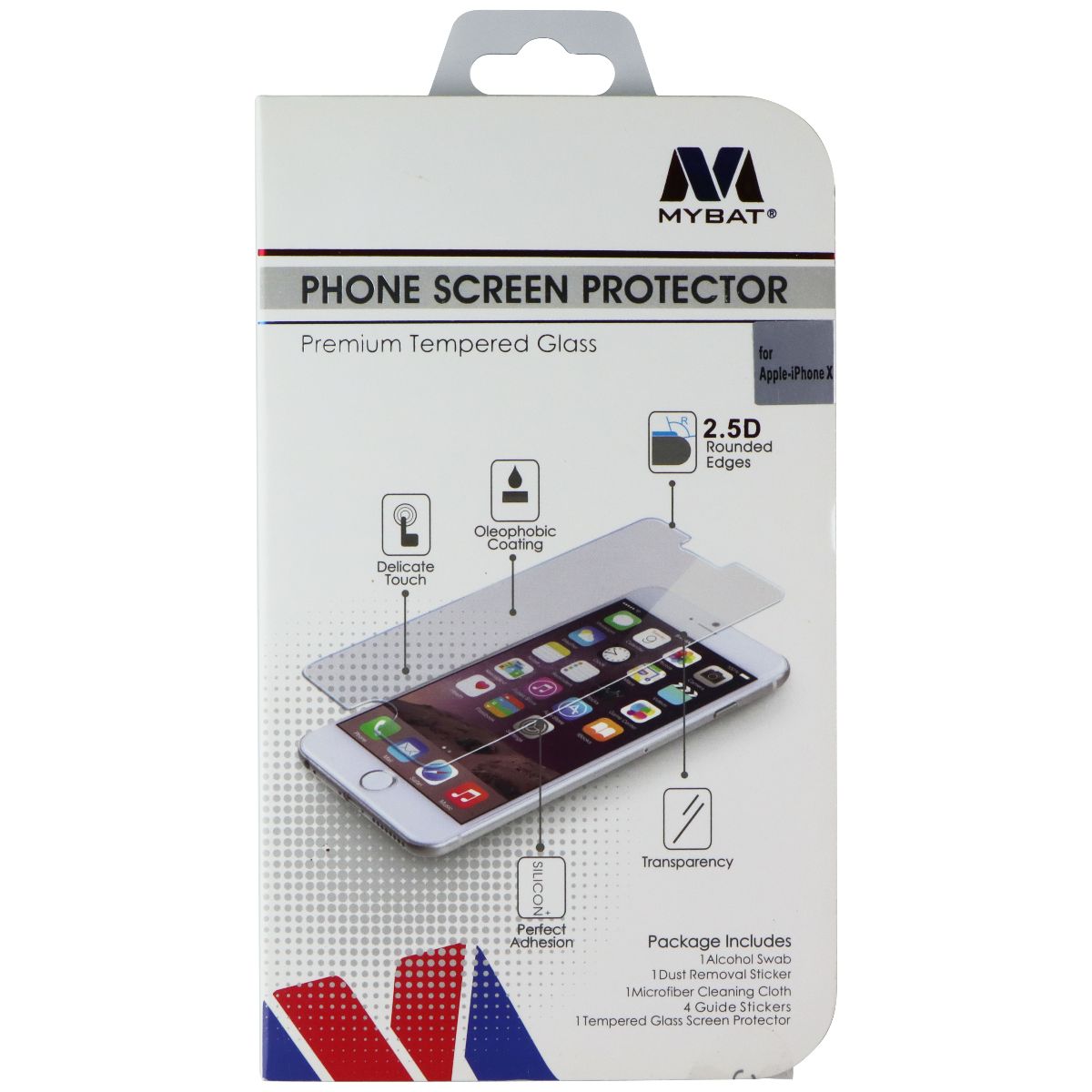 Mybat Premium Tempered Glass Screen Protector for Apple iPhone X - Clear Cell Phone - Screen Protectors MyBat - Simple Cell Bulk Wholesale Pricing - USA Seller