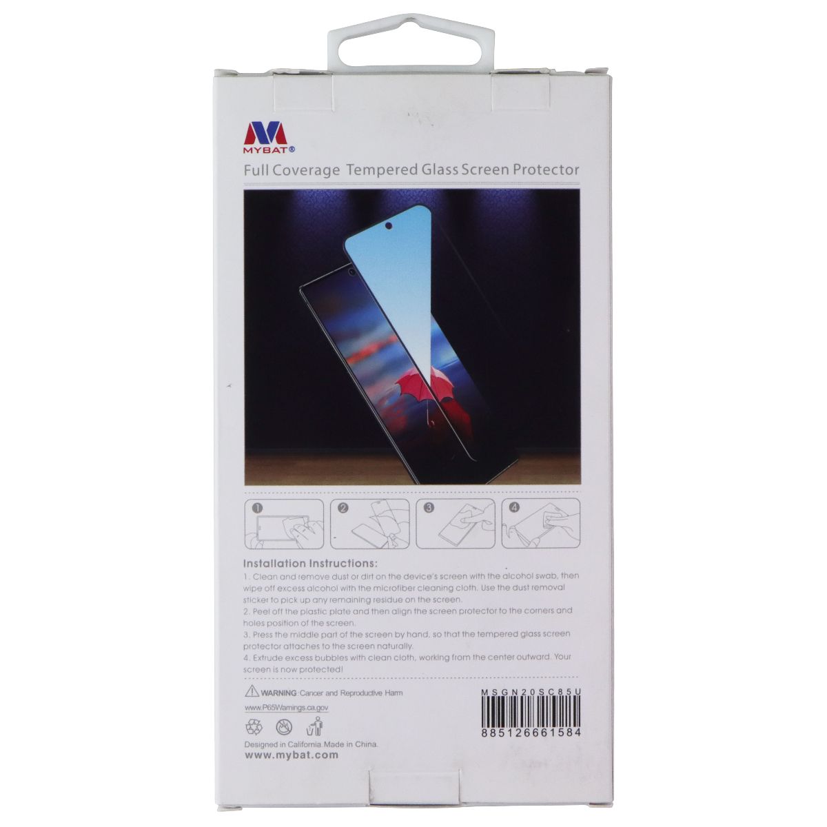 MyBat Full Coverage Tempered Glass for Samsung Galaxy Note 20 (6.4) - Clear Cell Phone - Screen Protectors MyBat - Simple Cell Bulk Wholesale Pricing - USA Seller