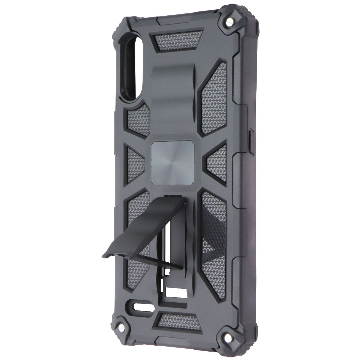 MyBat Rugged Kickstand Case for LG K22 - Black / Black Cell Phone - Cases, Covers & Skins MyBat - Simple Cell Bulk Wholesale Pricing - USA Seller