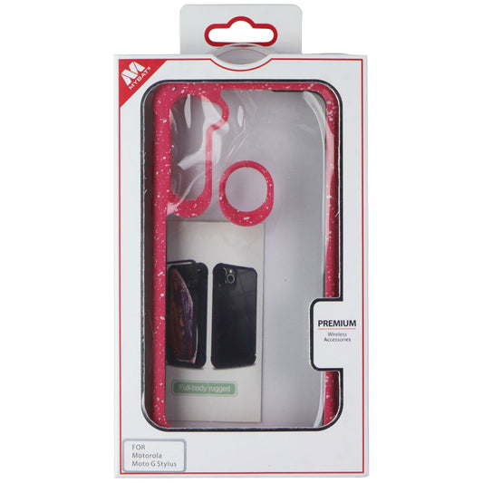 MyBat Premium Case for Motorola Moto G Stylus 2020 - Pink/White Specks/Clear