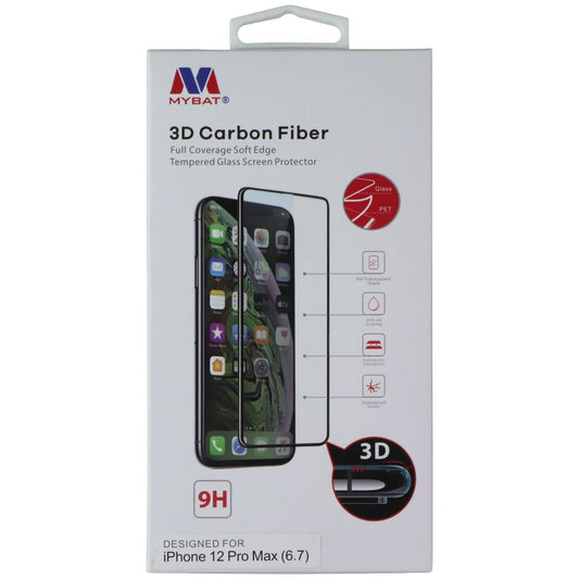 Mybat 3D Carbon Fiber Tempered Glass for Apple iPhone 12 Pro Max - Black Edges Cell Phone - Screen Protectors MyBat - Simple Cell Bulk Wholesale Pricing - USA Seller