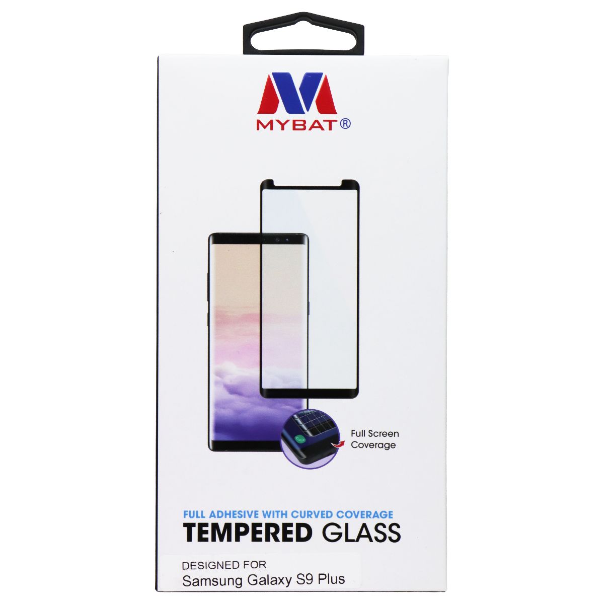 Mybat Full Adhesive Tempered Glass for Samsung Galaxy S9 Plus - Curved Cell Phone - Screen Protectors MyBat - Simple Cell Bulk Wholesale Pricing - USA Seller