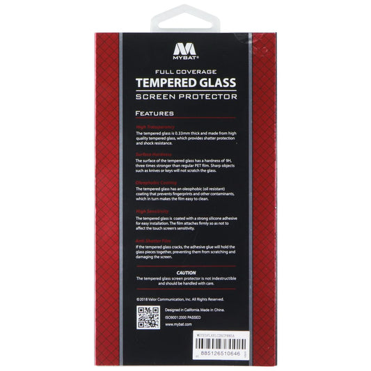 Mybat Full Coverage 9H Tempered Glass for Motorola Moto E5 Play / E5 Cruise Cell Phone - Screen Protectors MyBat - Simple Cell Bulk Wholesale Pricing - USA Seller