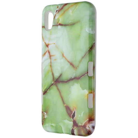 MyBat Premium Dual Layer Case for Motorola Moto E6 - Green Marble
